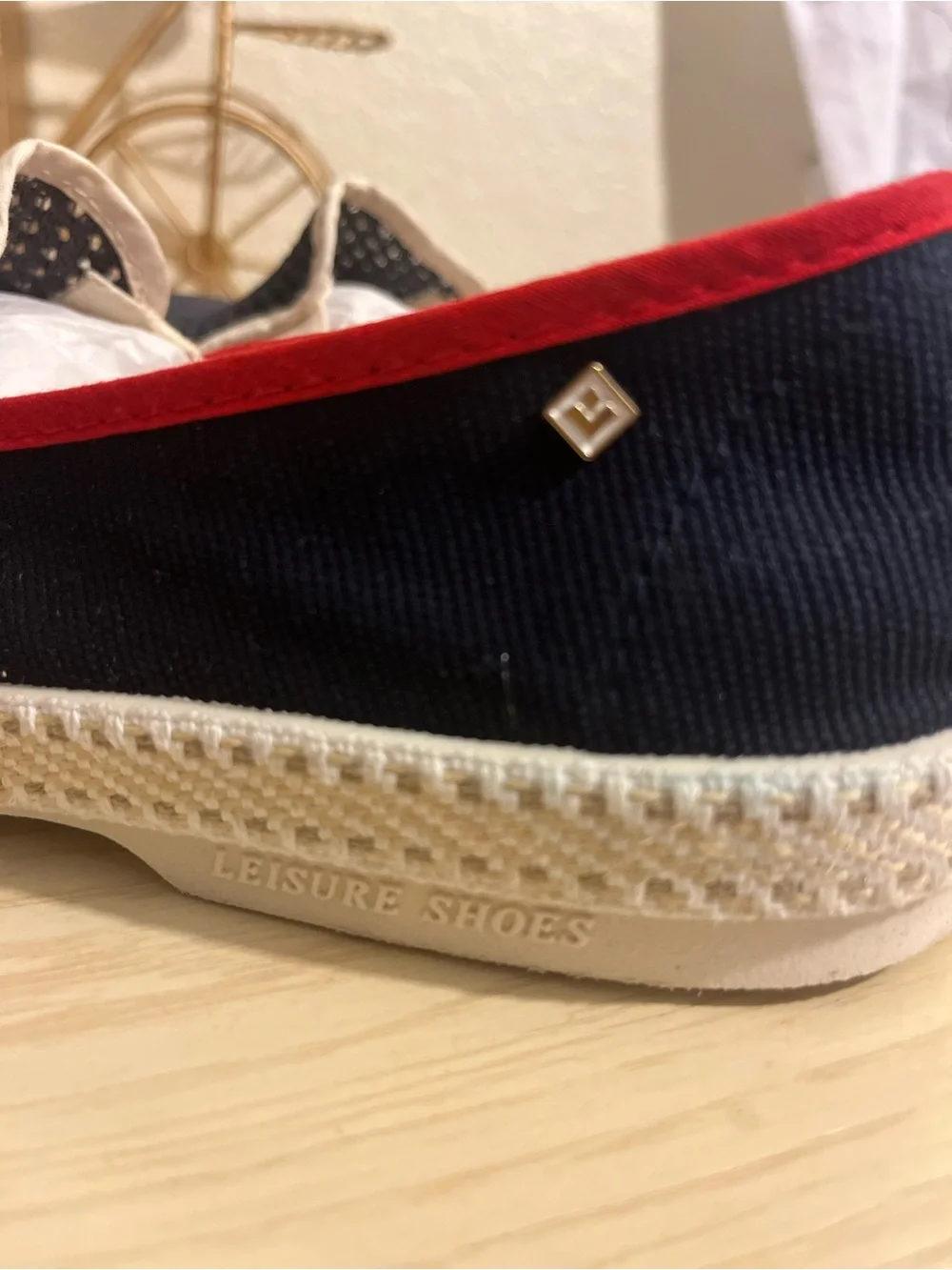 Riviera Woven Slip-On Loafers with Red Trim